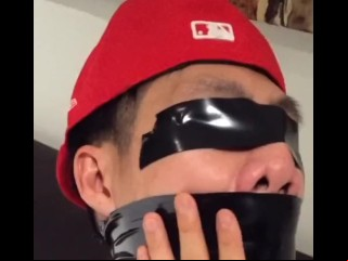 Chinese Partisan Directed Beside Added To Cling Together Gagged Immovably With Malignant Pvc Tape